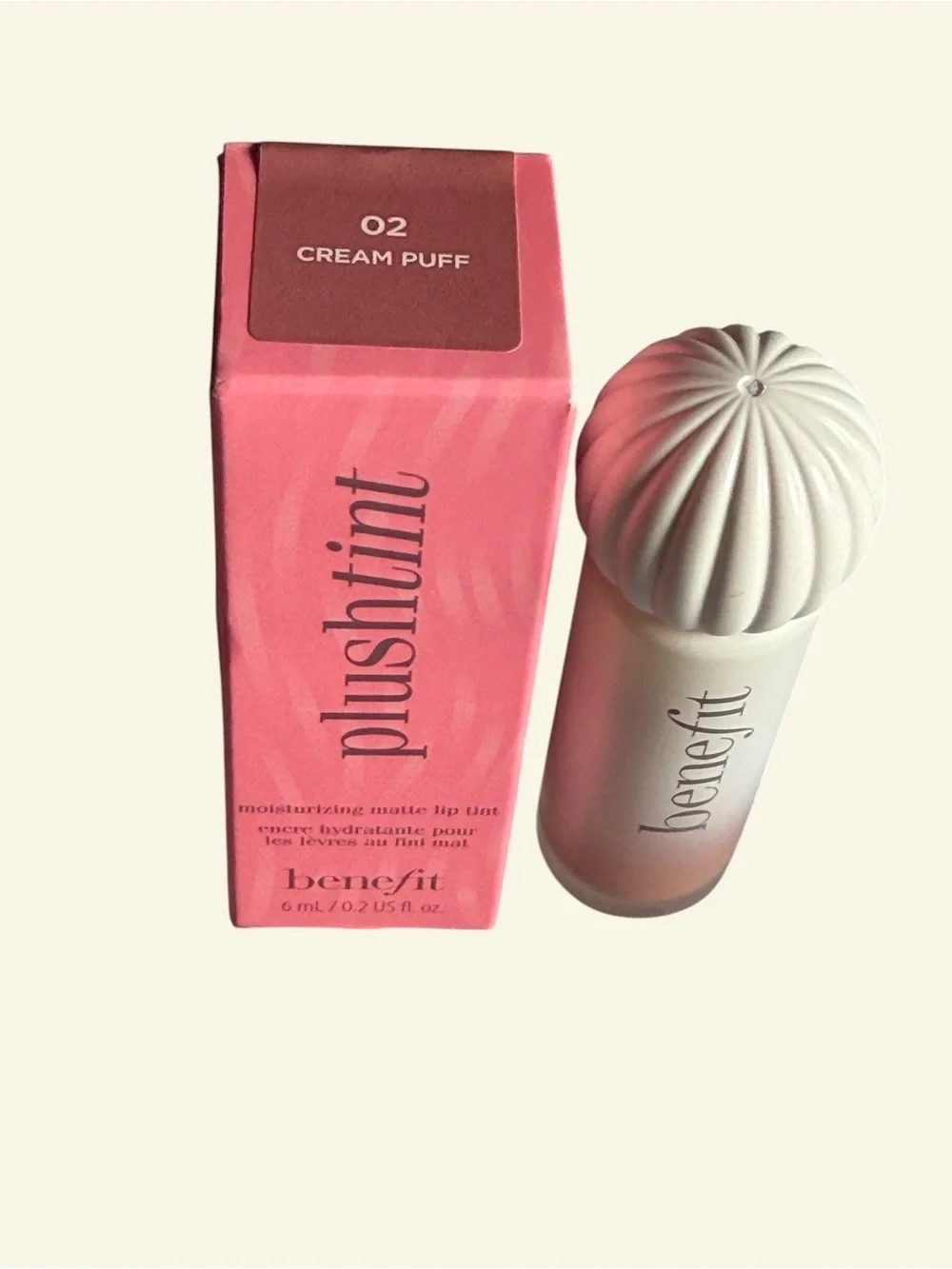 Benefit PlushTint Moisturizing Matte Lip Tint - Cream Puff (02) BNIB